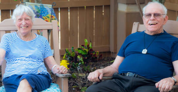 Couple smiling at Savannah Court of Orange City, Orange City, FL